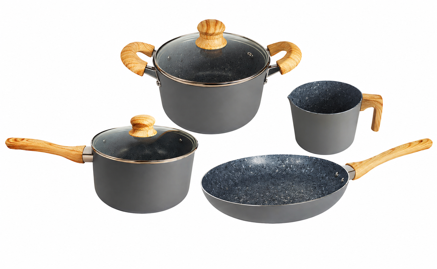 Bateria Cocina Ceramica Antiadherente Granito