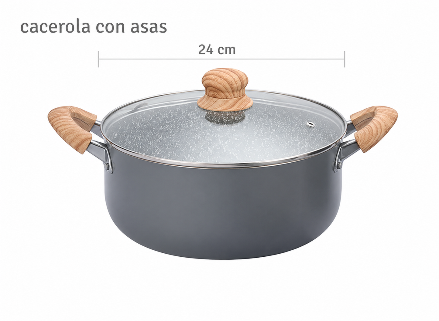 Bateria Cocina Ceramica Antiadherente Granito