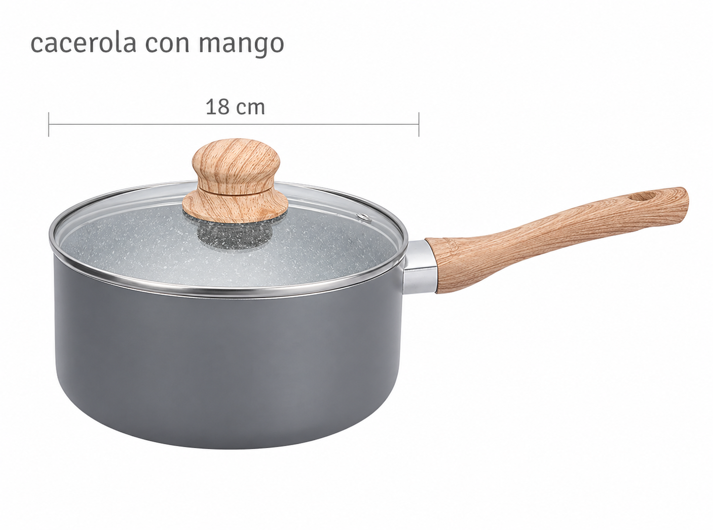 Bateria Cocina Ceramica Antiadherente Granito