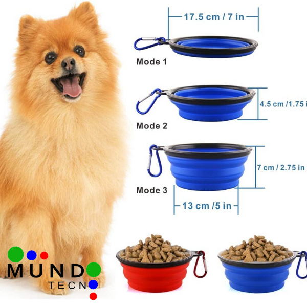 Bowls  de mascotas silicona plegable® Ideal Gatos y Perros Pequeños